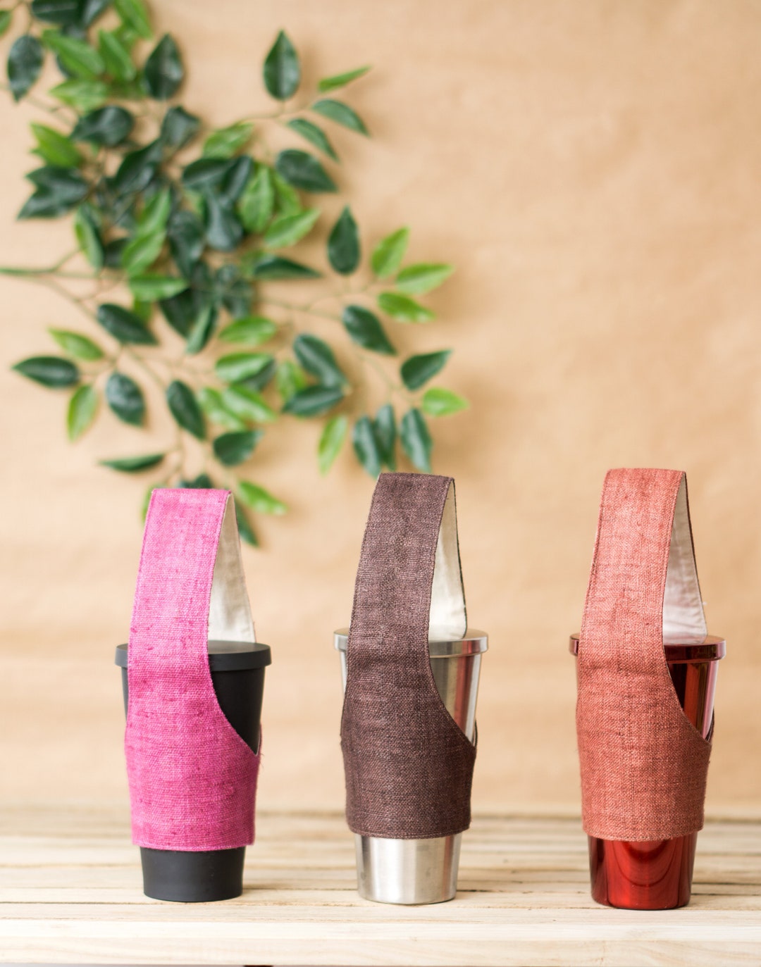 Coffee Sleeve With Handle Fabric Cup Holder, Ecofriendly Cup Sleeve