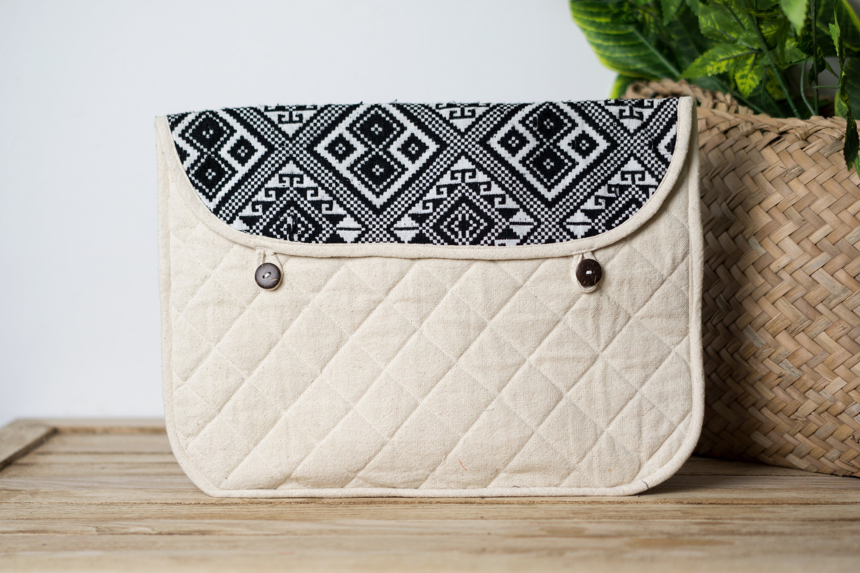 Quilted Laptop Bag Handmade Laptop Sleeve White Laptop Etsy