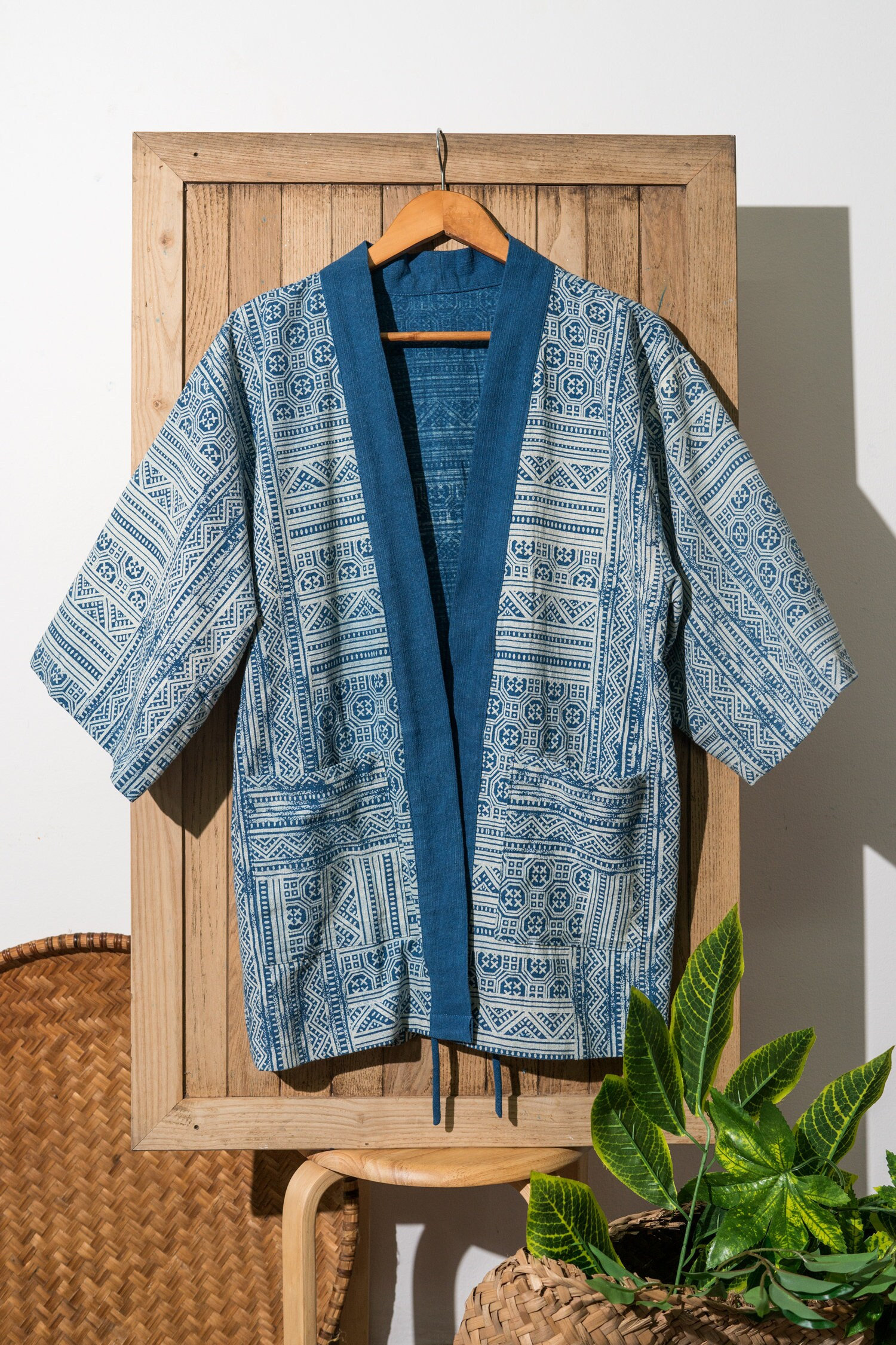 ジャケット Sashiko Wrap Cotton Blend Jacket Japanese Sashiko Jacket - Etsy
