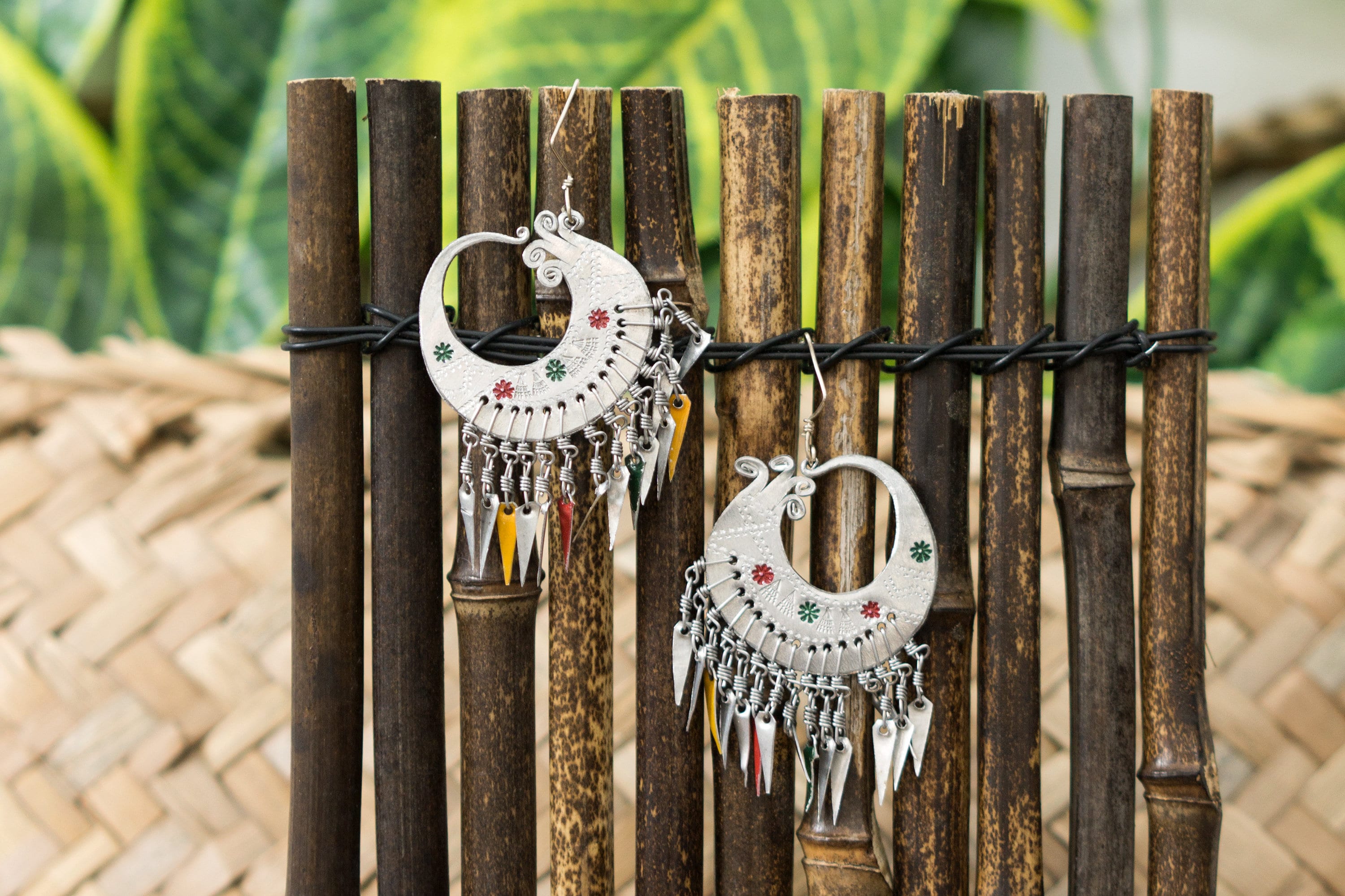 Hmong Hoop Earrings Set | Ethnic Silver Plated Boho Jewelry - Etsy