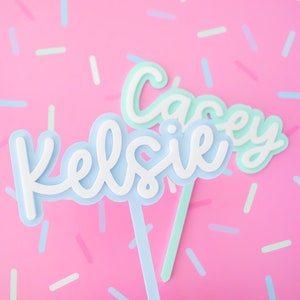 Custom Name Cake Topper, Birthday Acrylic Cake Topper, Custom Birthday Decor, Kids Name Cake