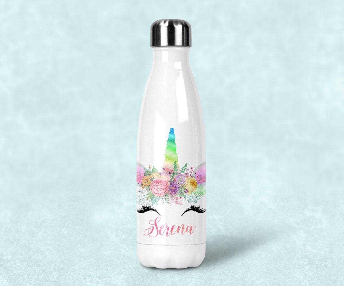 Unicorn Water Bottle Personalized Girls Water Bottle Etsy Canada