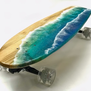 Custom Solid Wood Surf Skateboard