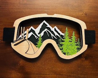 3D Layered Wood Art, Ski/Snowboard Goggles
