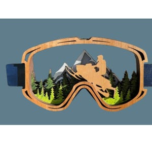 Ski Goggles Wall Art | Winter Sports Decor | Layered Wood - Etsy
