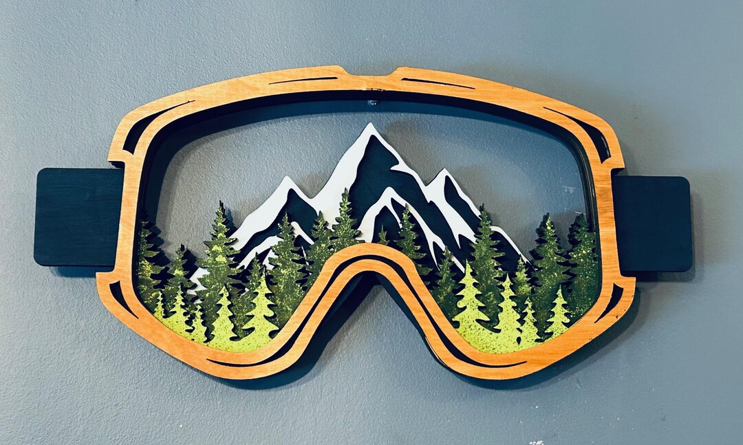 Ski Goggles Wall Art | Winter Sports Decor | Layered Wood - Etsy