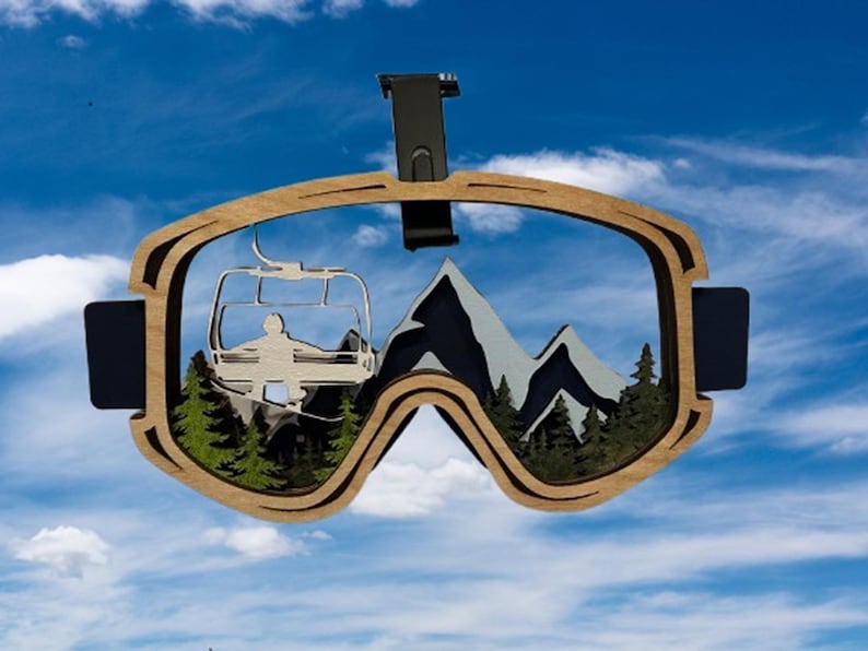 Wood Layered Ski Goggles Wall Art | Winter Sport Decor - Etsy