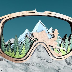 Ski Goggles Wall Art | Winter Sports Decor | Layered Wood - Etsy