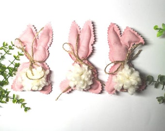 Farmhouse Easter bunnies Farmhouse Fabric Bunny, Farmhouse Easter, Rustic bunny decor, Primitive Bunny, Primitive Easter decor4 inch -2 set