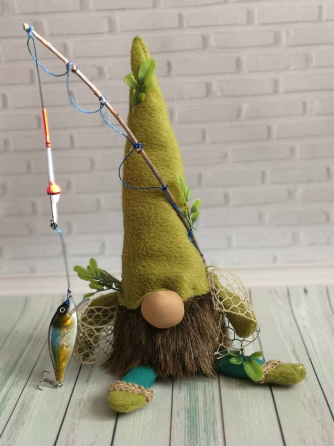 Gnomes fishing gnome fisherman Etsy