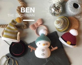 BEN, the snowman - Crochet Pattern Amigurumi - valentin.c