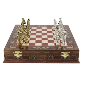 Handmade Chess Set - Personalized Chess for Birthday Gifts to Boyfriend - Personalized Luxury Chess Set - Wooden Chess Set with Storage