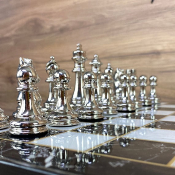 Personalized Chess Set - Luxury Chess Game - 14 Inch Custom Board Game - 8 Inch Wooden Chess Board Set - Personalized Wedding Gift