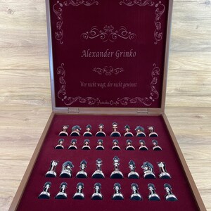 Wooden Chess Set - Personalized Anniversary Gifts for Him - Chess Board with Storage - Unique Gift for Husband - Anniversary Gift for Him