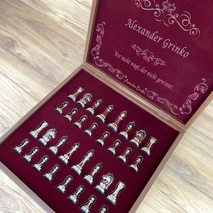Personalized Chess with Storage - Custom Chess Set - Valentines Day Gift for Him - Chess Set for Valentines Day Gift - Custom Birthday Gift