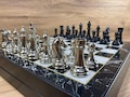 Personalized Chess Set - Engraved Chess Set - Chess Board Set with Black Chess Pieces - Custom Anniversary Gift for Him - Her Birthday Gift
