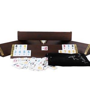 Personalized Straight Rummikub - Rummy Game Set - Custom Wooden Rummikub Board Game - Gift for Mom and Dad - Rummy Cube