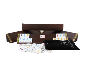 Personalized Straight Rummikub - Rummy Game Set - Custom Wooden Rummikub Board Game - Gift for Mom and Dad - Rummy Cube