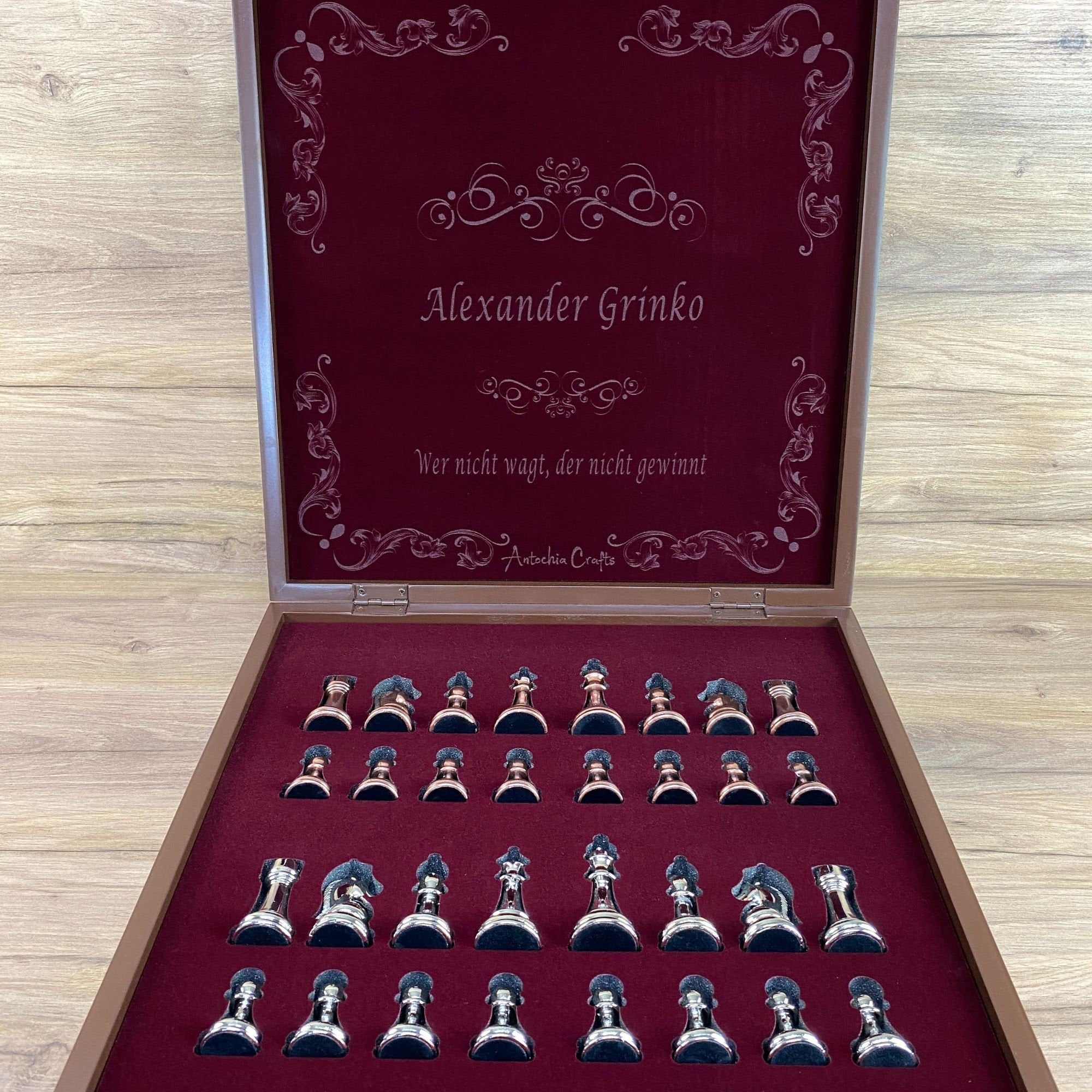 Vip Custom Chess Set - Wood Chess Board With Storage - Christmas Gift ...