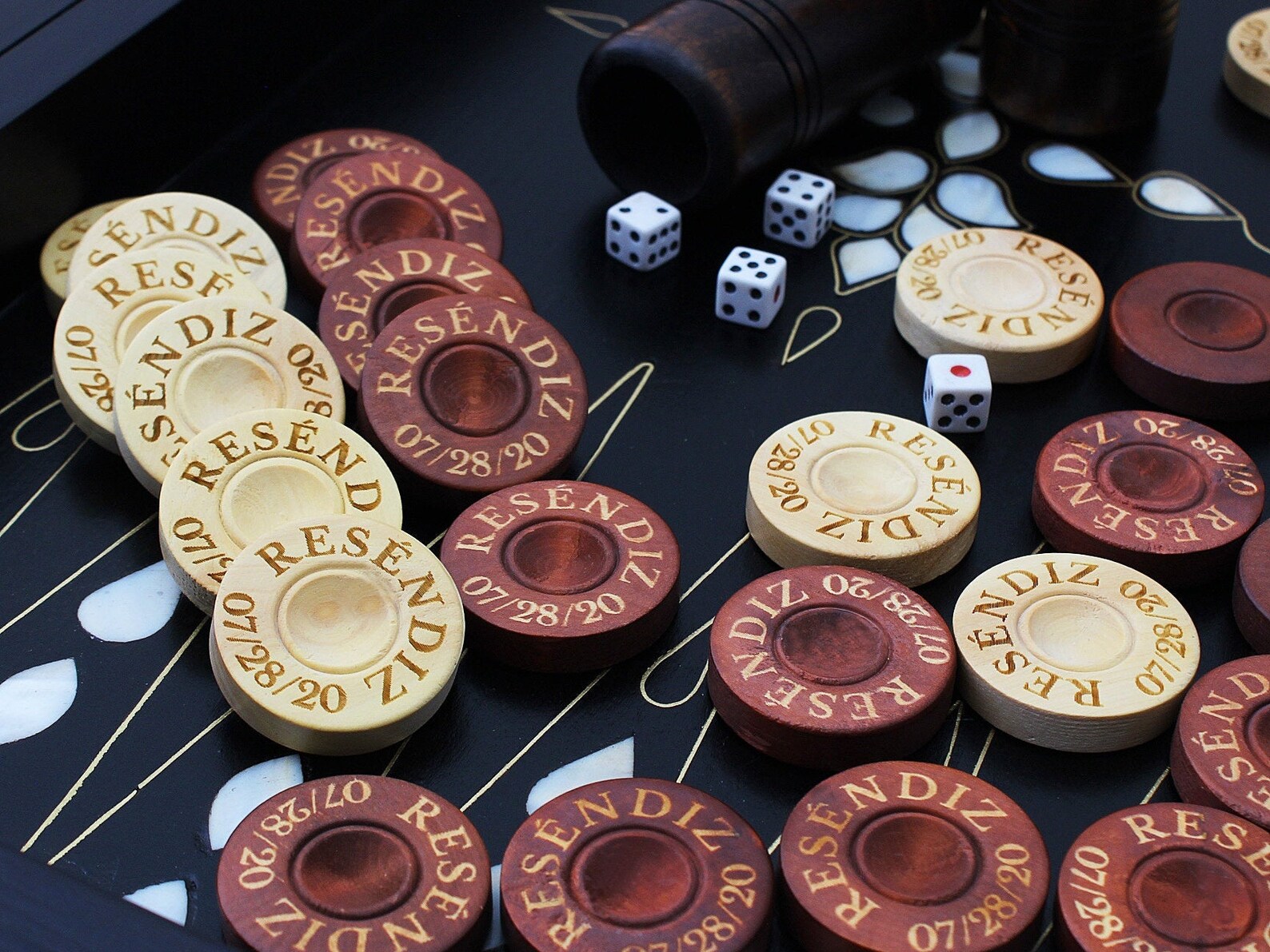 Custom Backgammon Chips Personalized Backgammon Pieces Etsy