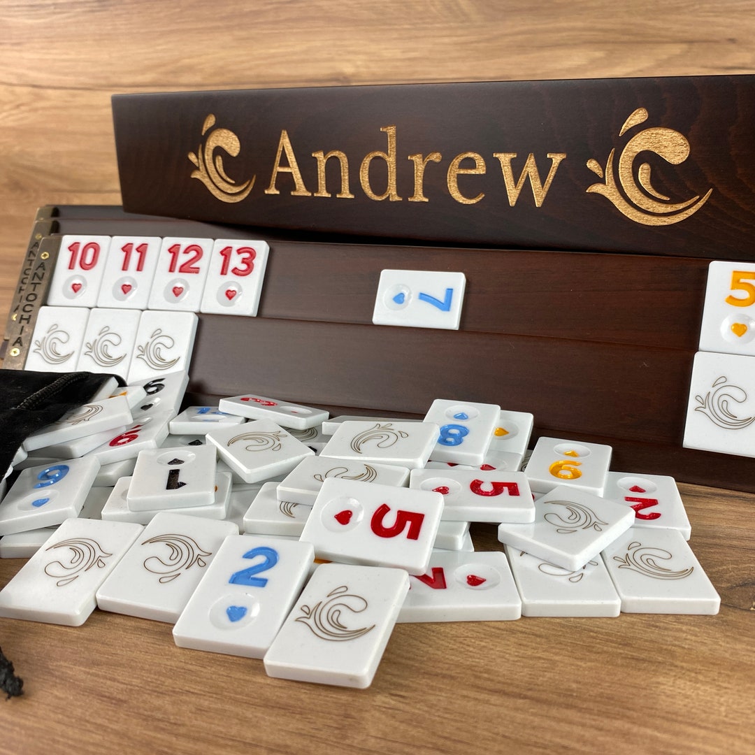 6 Players Oval Rummikub Set Oval Shaped Rummikub Racks Rummy Tile Game