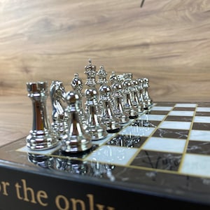 14 Inch Chess Board with Chess Pieces - Custom Chess Set - Personalized Chess Set for Fathers Day Gift - Custom Bithday gift for Dad