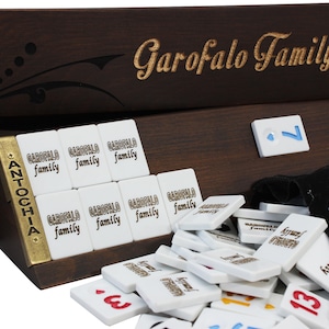Oval Rummikub Set - Rummikub Racks with Personalized Tiles - Rummikub Set for Christmas Game - Christmas Giftsr - Rummy Racks and Tiles