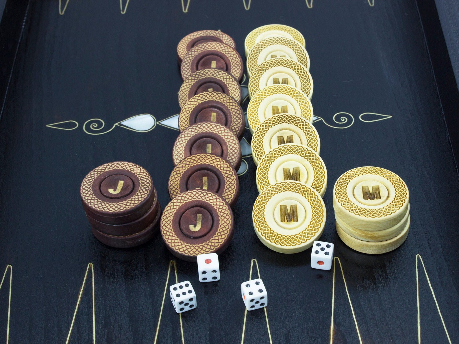 Custom Backgammon Chips Personalized Backgammon Pieces Etsy