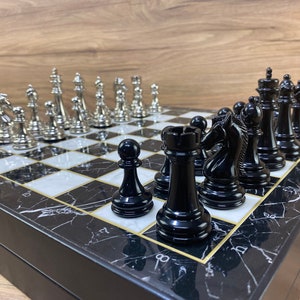 Custom Chess Set - Custom Chess Board - Anniversary Gift for Him/Her - Customize Chess Set - Birthday Gift for Boyfriend - Wood Chess Set