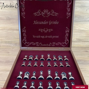 Custom Chess Set with Storage - Special Chess with Storage - Personalized Chess with Metal Chess Pieces - Birthday Gift for Boyfriend