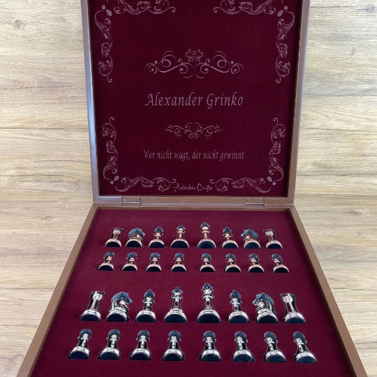Personalized Chess Board - Marble Patterned Chess Set - Chess Gift for ...