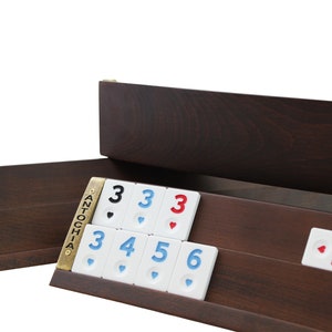 Oval Shaped Rummy Racks - Rummikub Board Game Set - Rummikub Tile Game - Personalized Rummikub - Wood Rummicube Board Game - Christmas Gift