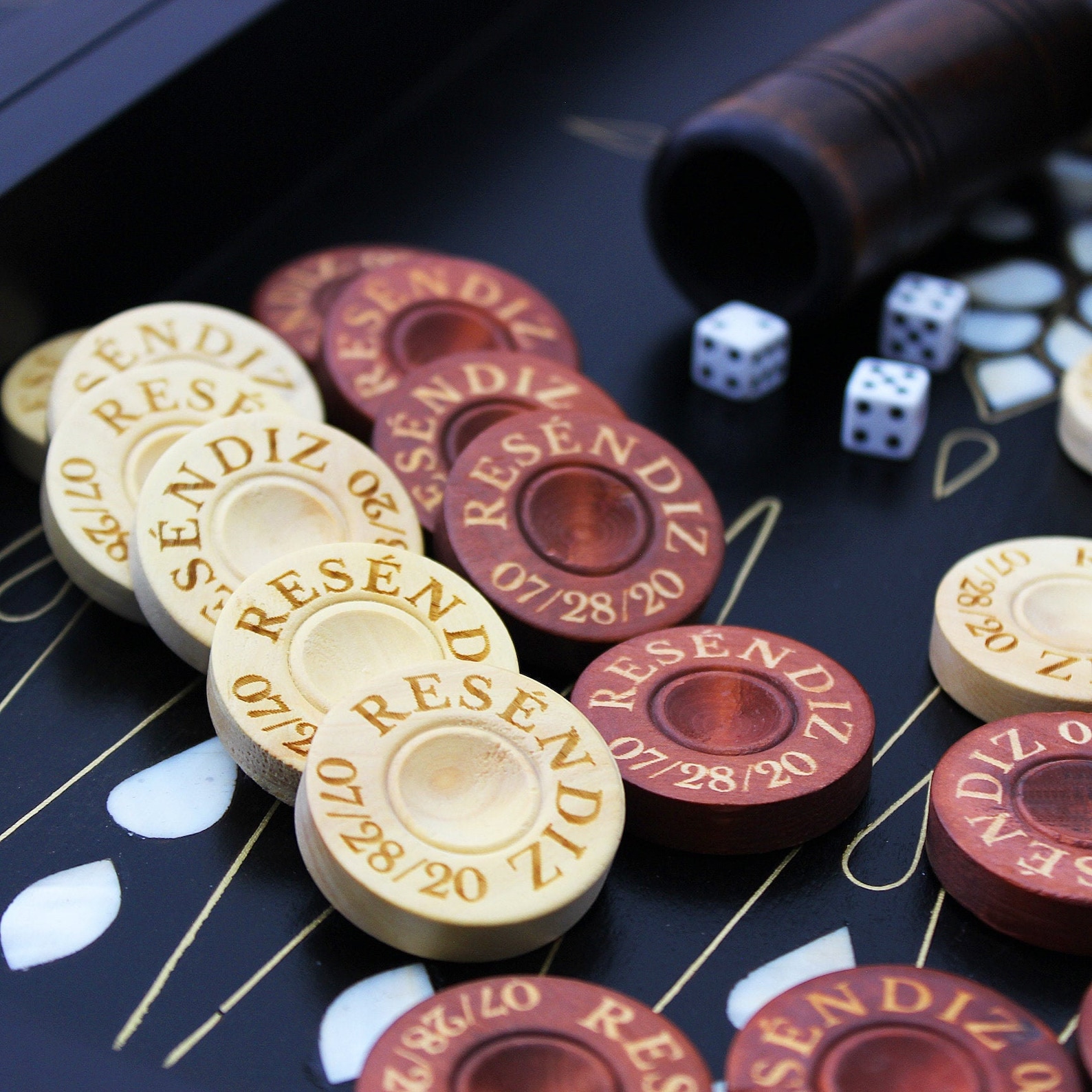 Custom Backgammon Chips Personalized Backgammon Pieces Etsy