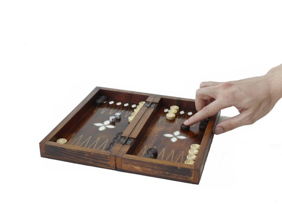 Mini Size Wooden Handmade Backgammon Set 