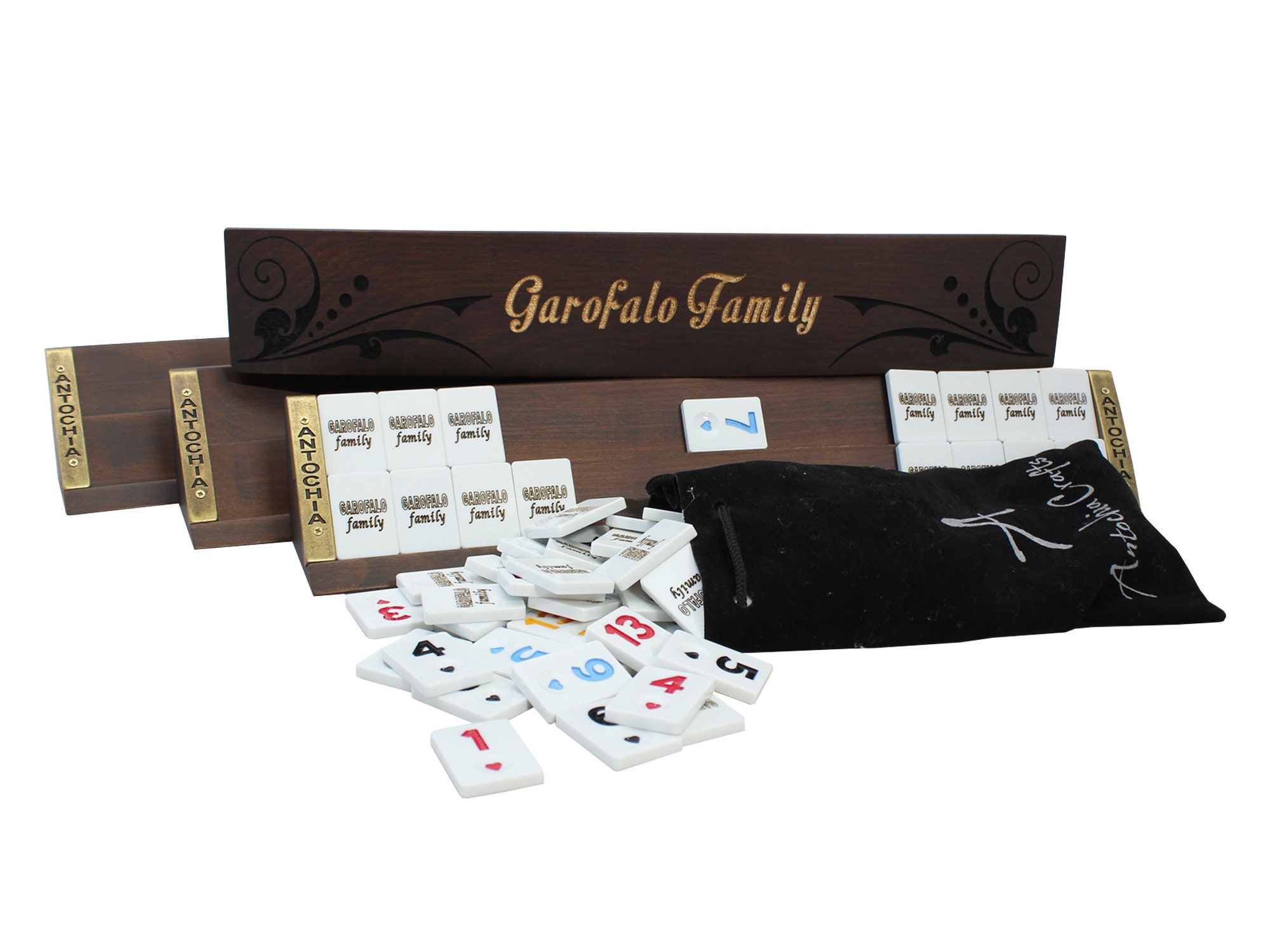 Large Rummikub Set Oval Rummikub Set - Rummikub Racks With Personalized Tiles - Rummikub ...