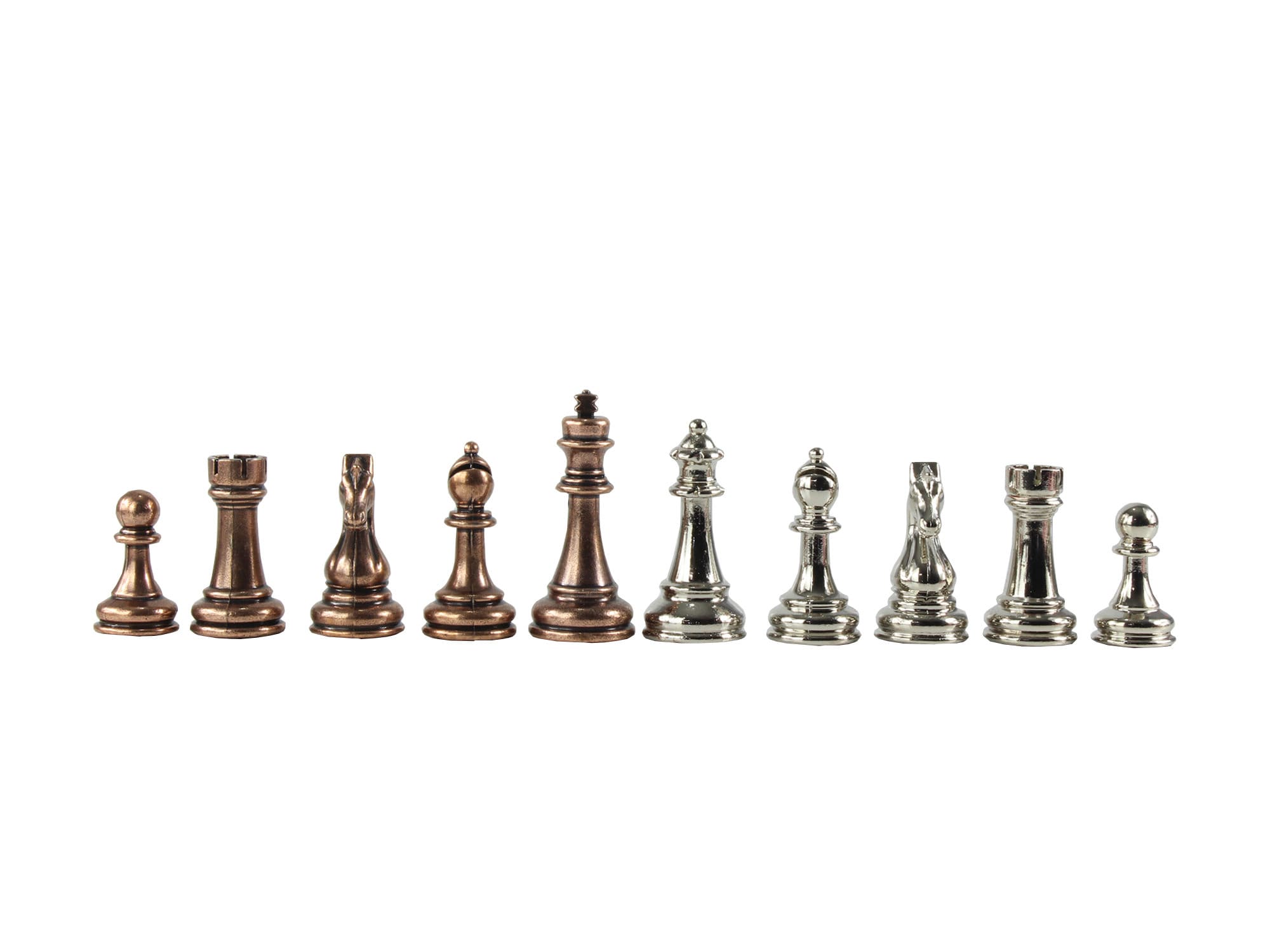 Large Napoleon Theme Chess Set with Brass & Nickel Pieces by Italfama