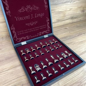 Personalized Chess Set - Custom Chess Board with Pieces for Christmas Gift - Personalized Anniversary Gift  - Custom Chess Set for Husband