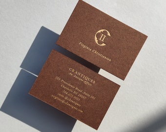 Brown Business cards (Bagdad Brown)- 30pt(540gsm) - Foil, Deboss, Emboss - Customized - Calling Card - Luxury Business cards = FREE Shipping