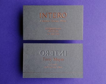 Dark Grey Business Cards - 30pt(540gsm) - Foil Stamping, Embossing, Debossing - Customized = Dark Grey Cards FREE Shipping