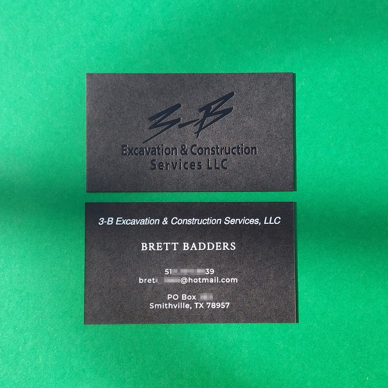 Thick Black Business Cards 700gsm 38pt Foil Stamping Etsy