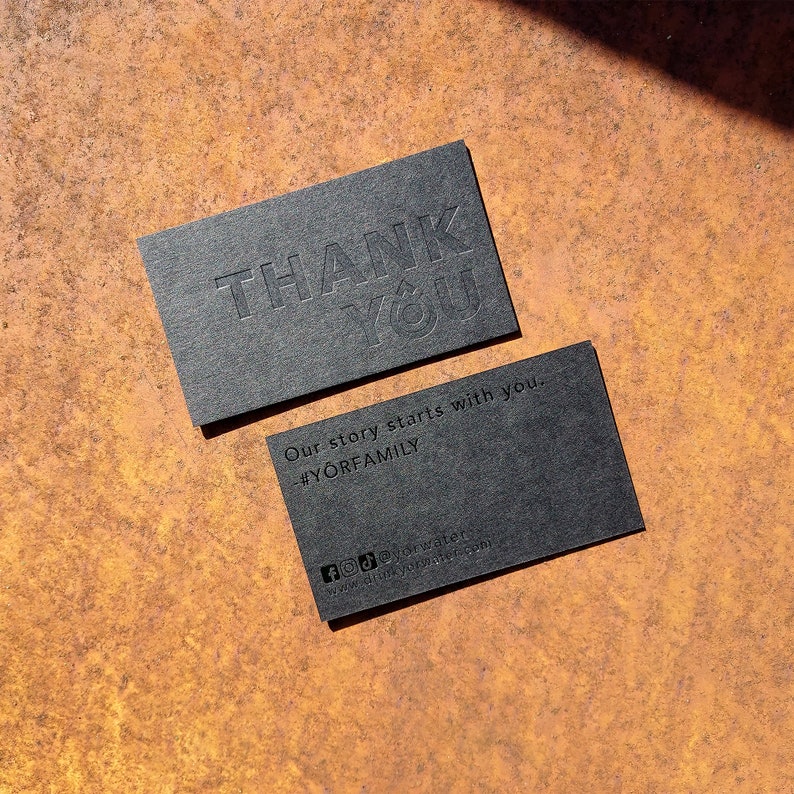 Thick Black Business Cards 700gsm 38pt Foil Stamping Etsy