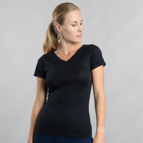 Alpaca Wool V-Neck T-Shirt Women's