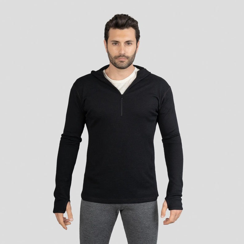 Alpaca shops Wool Base Layer Hoodie Men's: Half Zip