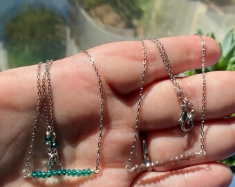 Delicate Bar Necklaces - 20 inch, Silver