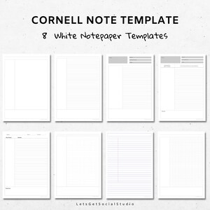 Printable Cornell Note Template PDF Productivity Note Taking - Etsy