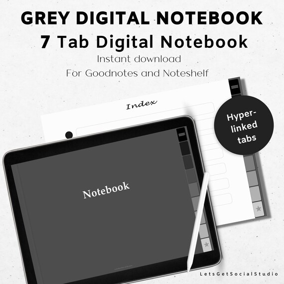 Landscape Grey Digital Notebook 7 Subject Notebook Student Etsy