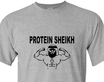 Protein Sheikh Gym Shirt: Funny Arabic Bodybuilding Tee