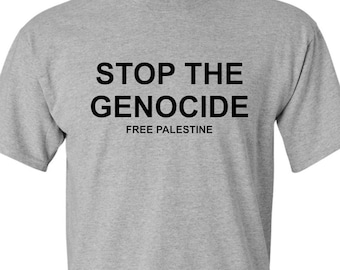 Palestine T-Shirt: Stop The Genocide, Free Gaza - Unisex Cotton Tee