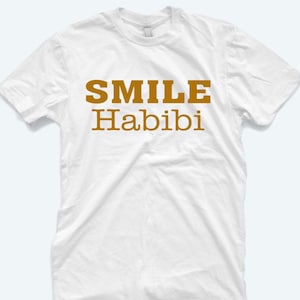 Smile Habibi Shirt: Arabic Slogan, Unisex Cotton Tee