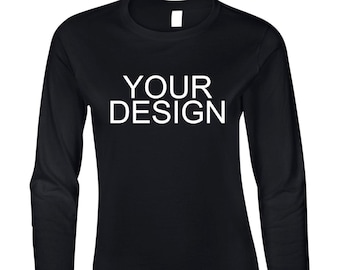 Camisa de manga larga personalizada: camiseta de algodón unisex personalizada